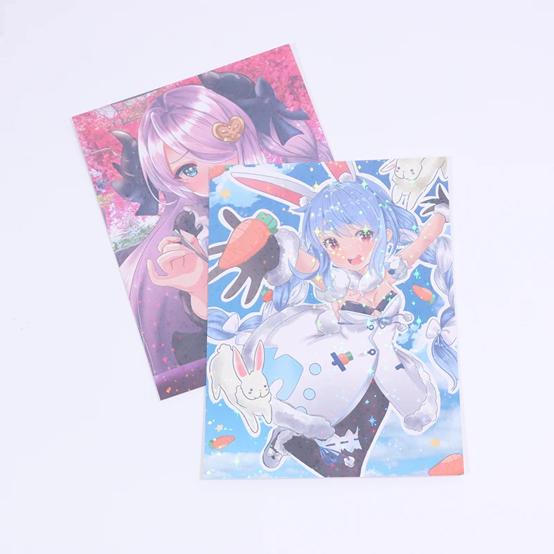 Hot Sale Promotional Gift Kawaii Holographic Anime Poster Custom Printing Postcard