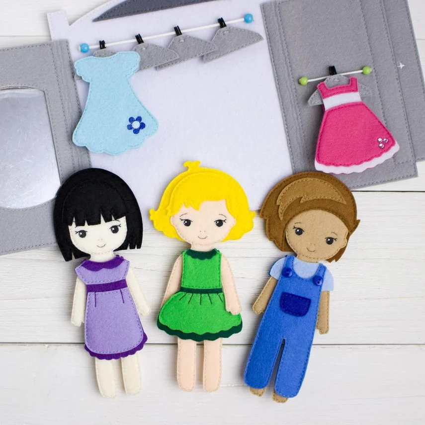 Детская игрушка для игр, наряд, кукла, войлочная доска, набор для игр, фетровая кукла, комплект одежды для ребенка