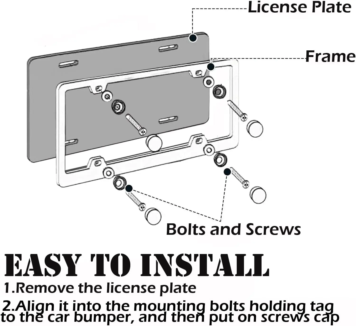 Carbon fiber printing  no rust  easy to install and use  car license plate