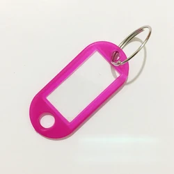 Custom Cheap Mix Color Plastic Hotel Id Label Name Keychains Key Tags With Ring