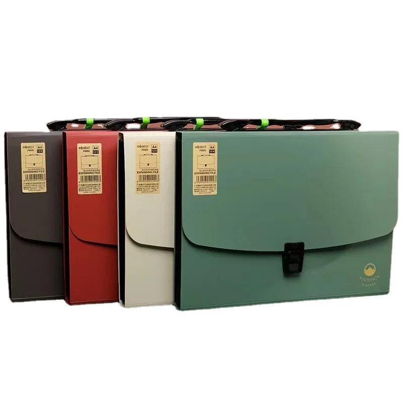 School Office Simple Style Organ Bag Data Test Paper Multiple Colors High-Capacity  Multi Level Folder