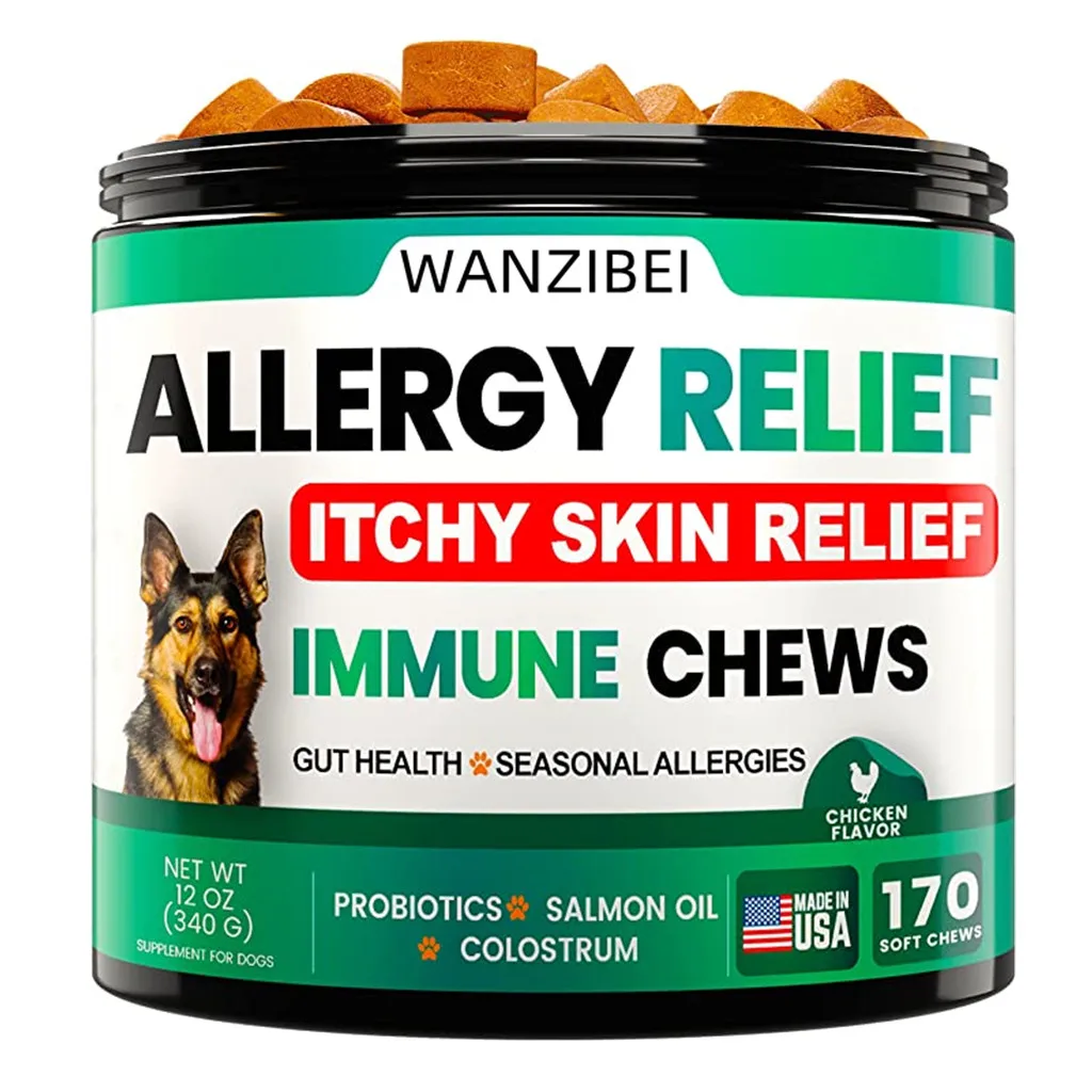 WANZIBEI Custom Private Label Pet Itchy Skin Relief Allergy Immune Supplement for Dogs