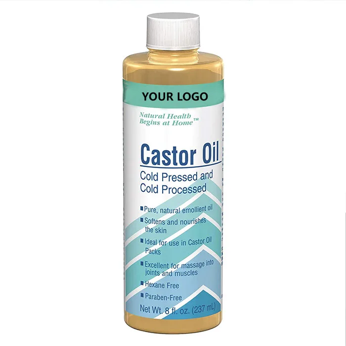 Private label natural cold pressed pure castor oil for hair care skin care