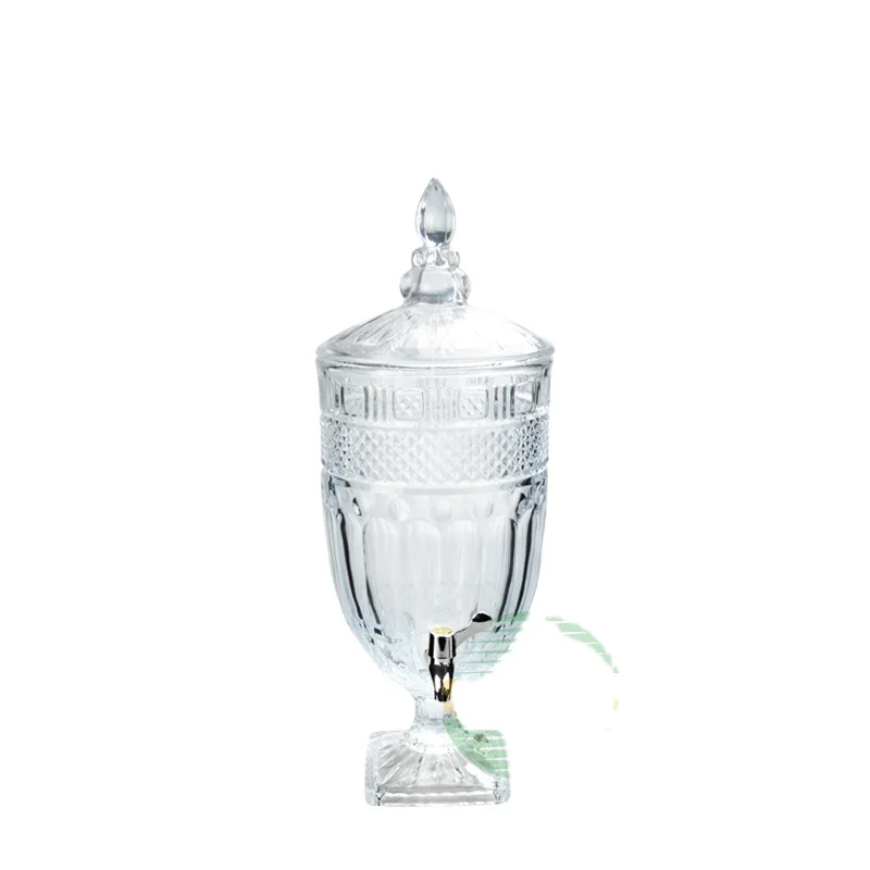 2L 2.5L 5L glass juice wine dispenser with plastic tap glass beverage dispenser jar