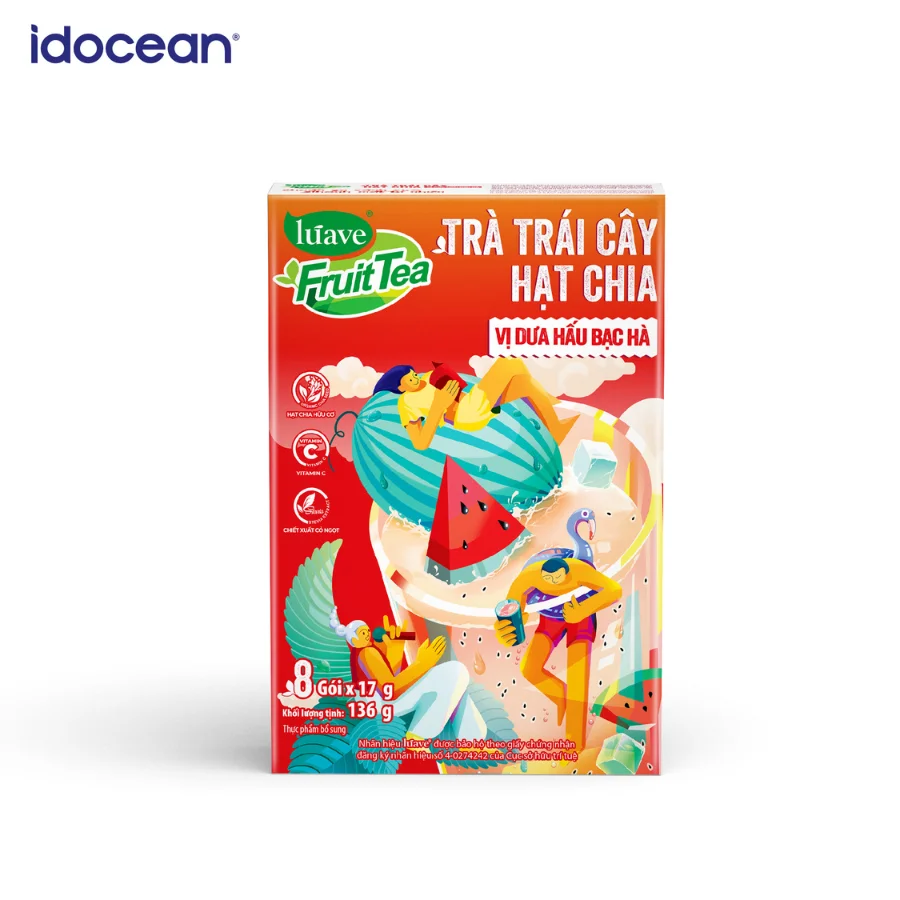 Watermelon Tea Blend Lowest Price Hydrating Cleansing FSSC 22000 Certificate Compact Paper Box Vietnam Factory