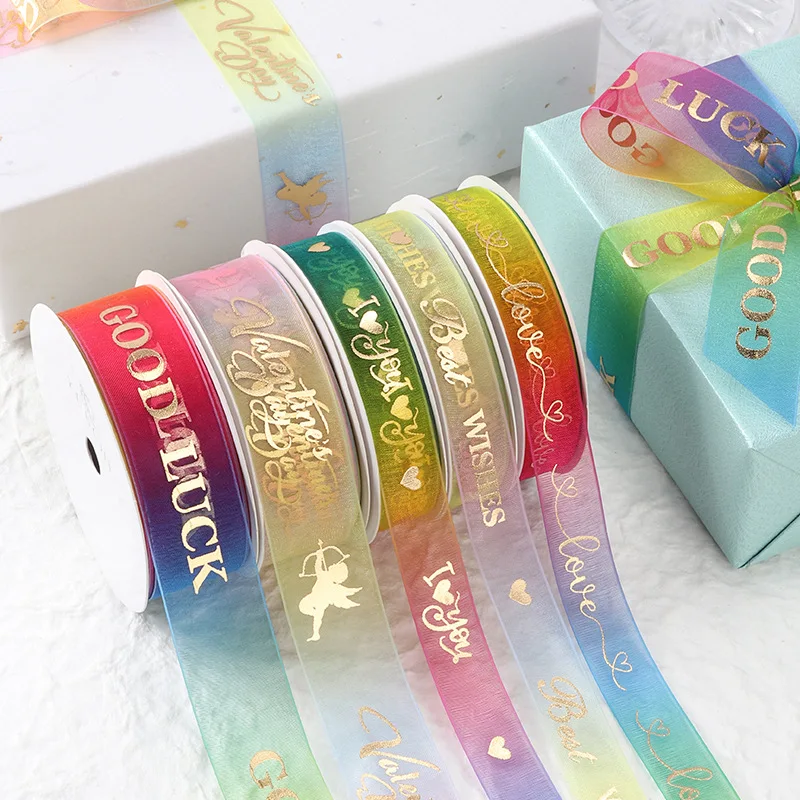 Birthday gift wrapping silk chiffon ribbon wedding snow yarn luxury ribbon wrist decoration Holiday butterfly flower ribbon