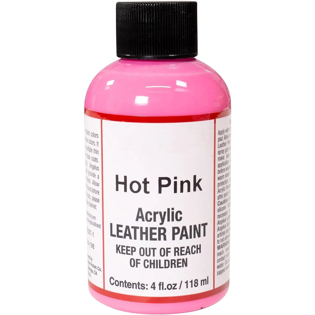 4 Oz /120ml Hot Pink Perfect for any Smooth Leather Goods such as Shoes Sneakers Sofas Jackets Hndbags Wallets Acrylic Paint