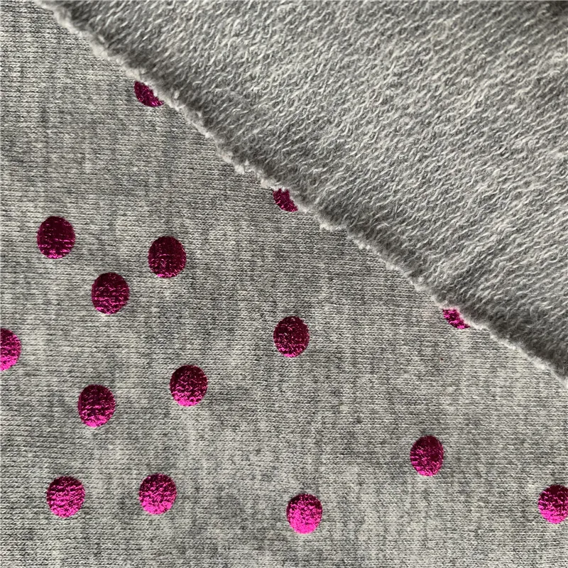 2020 Hot Selling  New Design  95%Cotton 5%Spandx Foil  French Terry Fabric