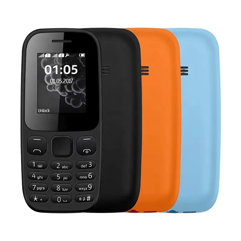 Оптовая продажа оригинальный мобильный смартфон nokia 105 1 77 дюйма простая панель мобильные телефоны с поддержкой MP3/MP4