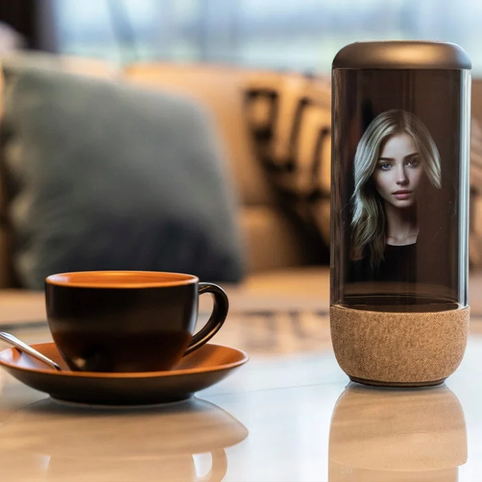 21.5 Inch Plug&Play Ai Interaction Holographic Cabinet Holo Tube 3D Hologram Cylinder Transparent Display For Exhibition Museum