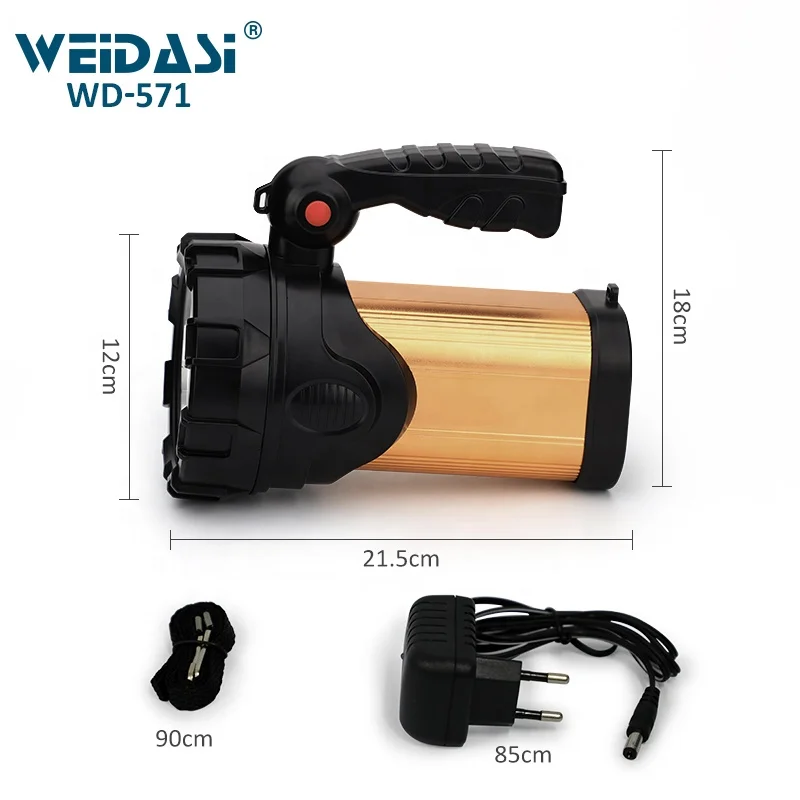 High power torch rechargeable LED searchlight handheld portable emergency light for outdoor