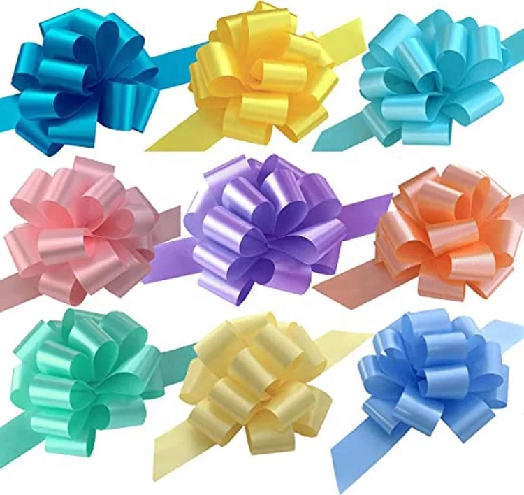 Manufacturer Decoration Car Christmas Flower Gift Custom Printed Butterfly Organza Pull String Bow Ribbon