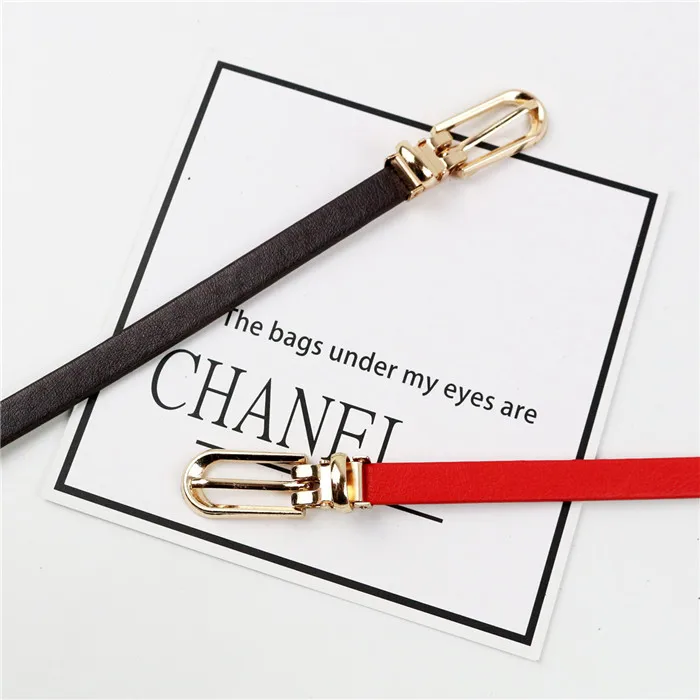 
New fashion pin buckle thin belt women simple waistband Lady candy color dress jeans strap 