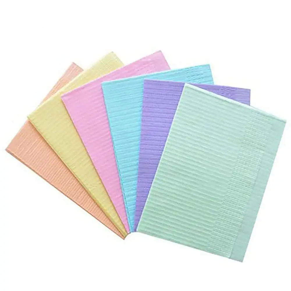 125PCS Disposable Dental Materials Dental disposable scarf Oral bibs Medical protective laminating paper