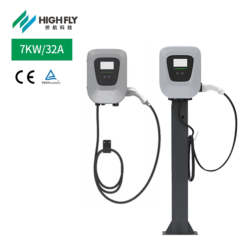Highfly EU Warehouse CE TUV 7KW 32A Type 2 Car EV Charger AC EV Charger Electric EV Charging Station Wall Box