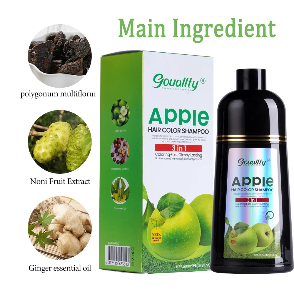 New Arrival Factory Price 100% Grey Coverage Non-Damaging Fast Coloring Black Hair Color Dye Shampoo