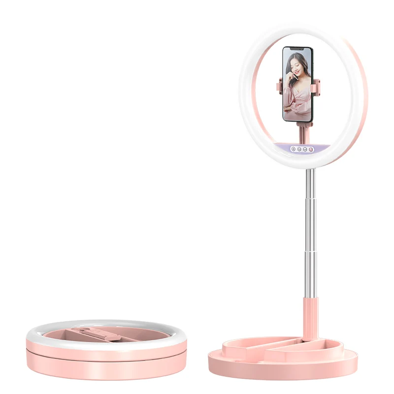 photographic lighting 10 inch with 2M tripod stand phone holder beauty lamp 10w battery operated led ring light