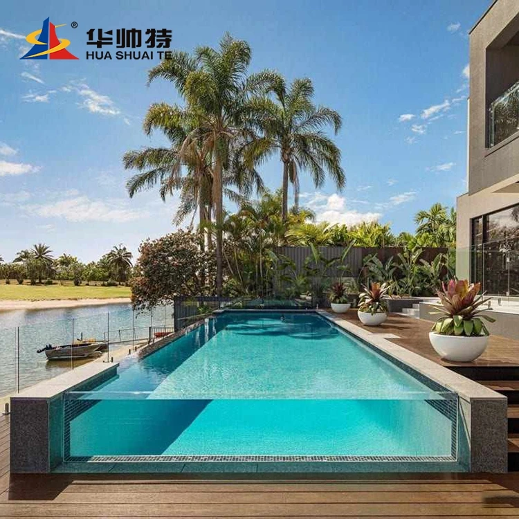 HUASHUAITE 30-year Warranty Clear Large Transparent Acrilico Piscinas Acrylic Pool Floor Panels for Swimming Pools