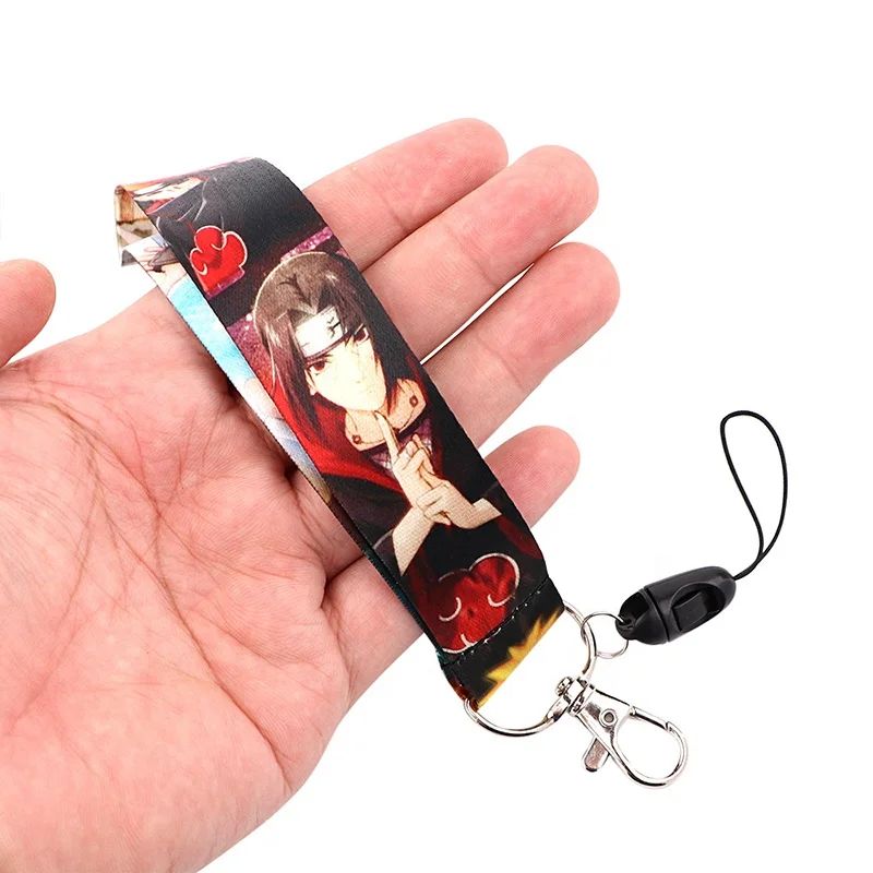 Narut Hunter Short Wrist Lanyard Akatsuki Anime Attack On Titan Wristlet Keychains Phone Polyester Rope Car Key Chain