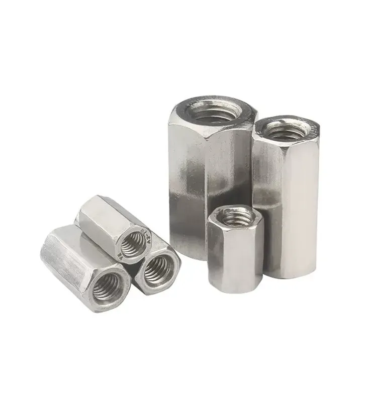 304 316 410 Stainless Steel Connection Thread Nut Threaded Bar Stud Extend Hexagon Hex Standoff Long Rod Coupling Nut