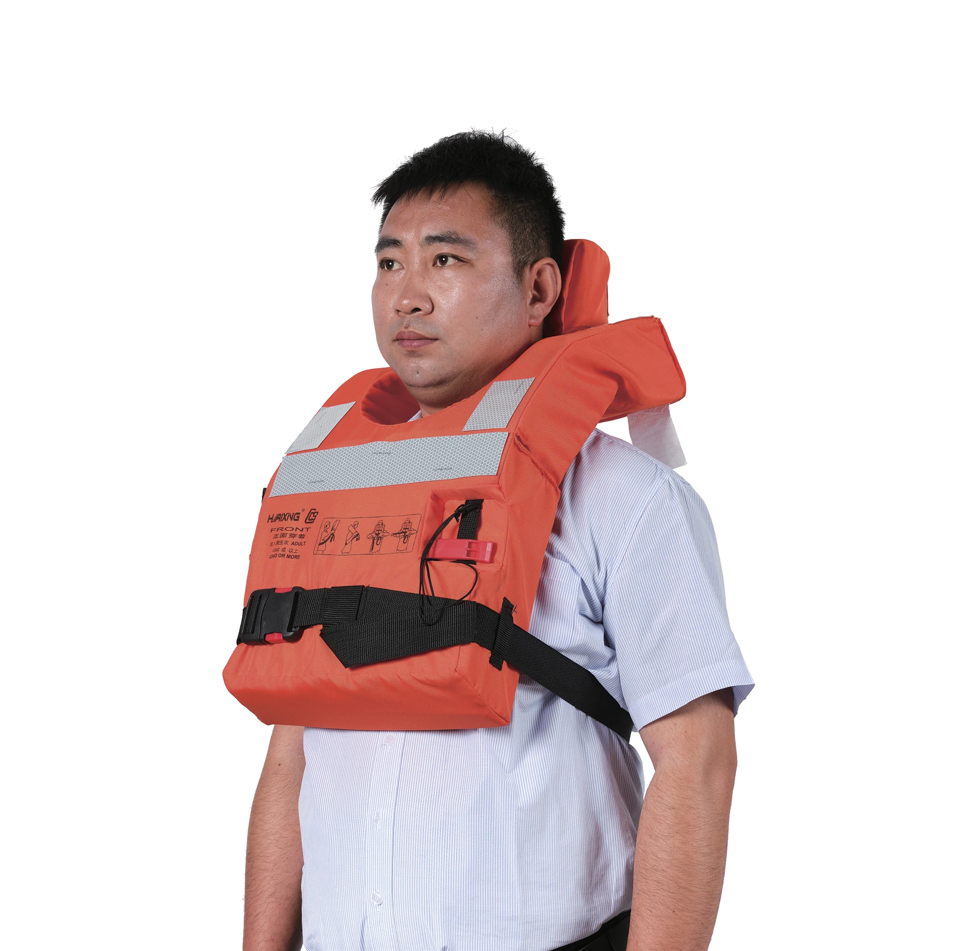 Professional Marine Manufacturer More Than 43KG 130N Buoyancy Loss 5% PE Foam CCS EC HXY-A4 Life Jacket Vest
