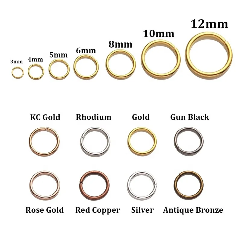 Wholesale Bulk Price By Kg Steel/Gold/Rose Gold Color Diy Jewelry Finding Components Split Open Jump Rings For Jewelry Making