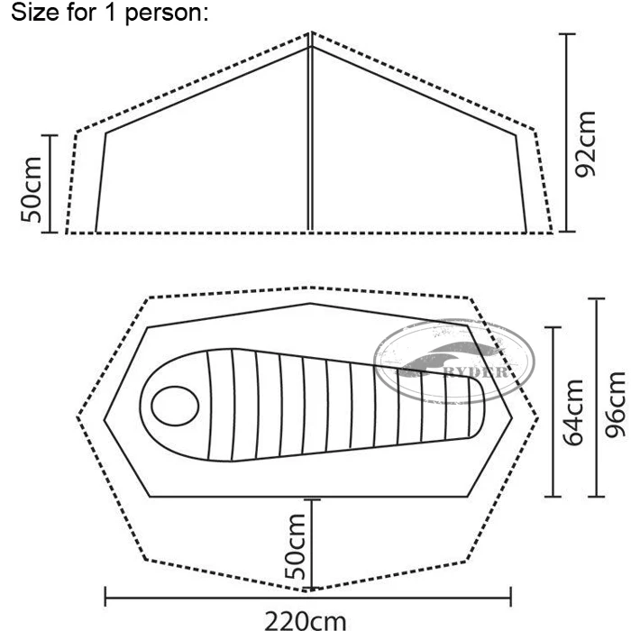 3 Season 1 Person Double Layer Water Resistant Fire Proof Backpacking Ultralight Trailer Solo Tent for Stealth Camping