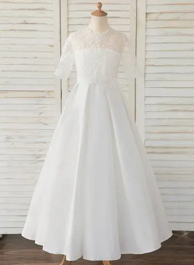 Лидер продаж розовые и Белые Бальные платья вечернее платье с длинными рукавами Элегантное свадебное блестками цветами для девочек 2 12 лет