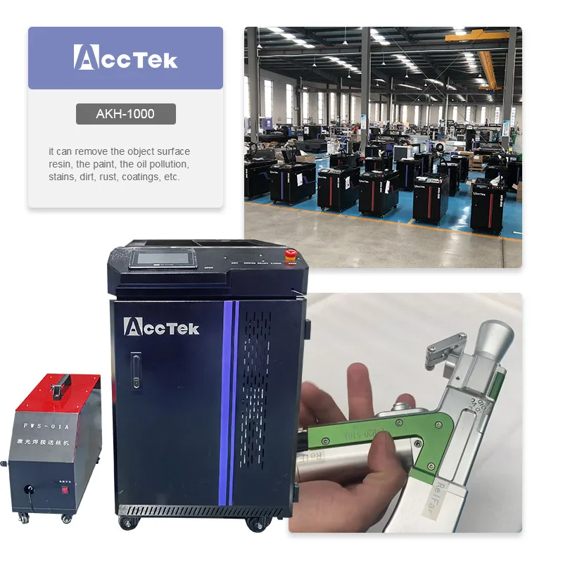 Handheld AKQH-3000w laser cleaning welding cutting 3in1 machine for removing and repairing iron oxide layer rust welding metal