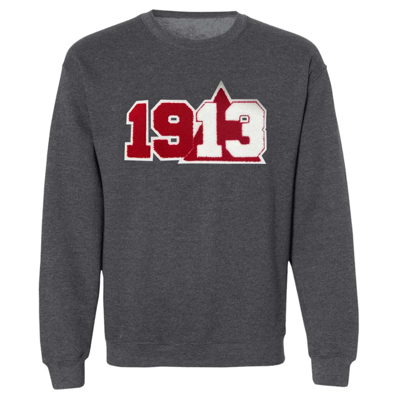 Custom Greek Sorority Chenille DST 1913 Red Delta Soror Iron on Greek Letters AKA Embroidered Patches for Sweatshirt