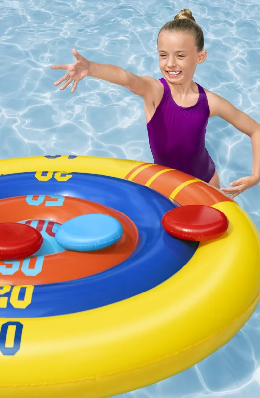 Bestway 2024 New 52566 Disc Champion Family Swimming Kid Pool Floats Swim Floats Outdoor Inflatable Boat Float Pool Game Set