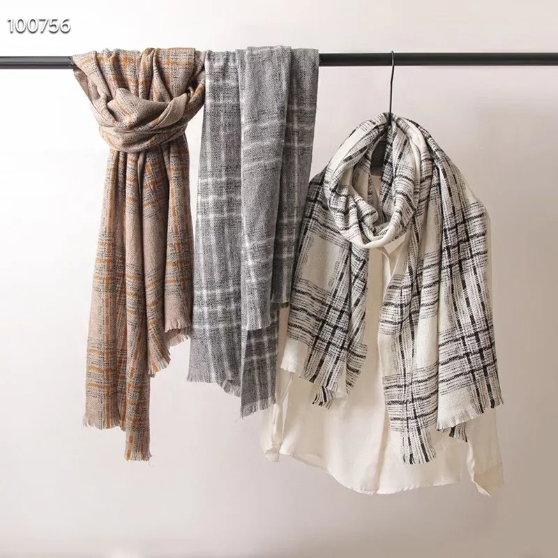 Camel Wool Scarf Winter Warm Scarf For Office Lady 100% Wool