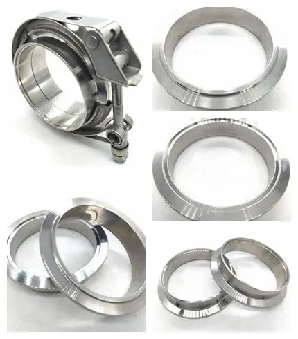 Stainless steel 304 Exhaust quick release V-Band Clamp Kit male female flange exhaust pipe clamp