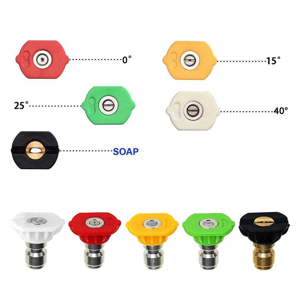 Stainless steel G1/4 quick insertion nozzle high-pressure cleaning machine, five color nozzle, car wash water gun nozzle