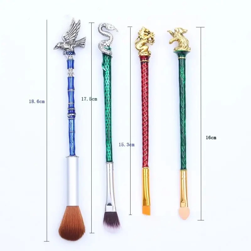 High Quality Cartoon Design  4pcs  school of magic Wand Makeup Brush Eyeshadow Loose Powder Blush Highlight Makeup Brush Set