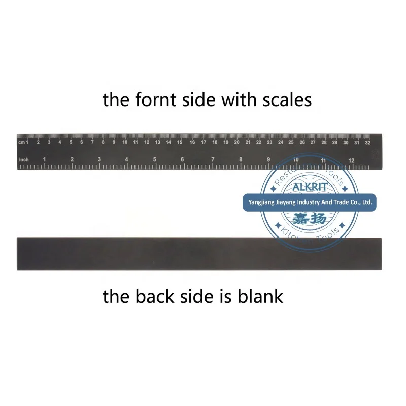 (ALBK-GR002) whole black aluminum dough guide ruler Measuring Dough Balance Thickness Ruler for Baking with laser scales