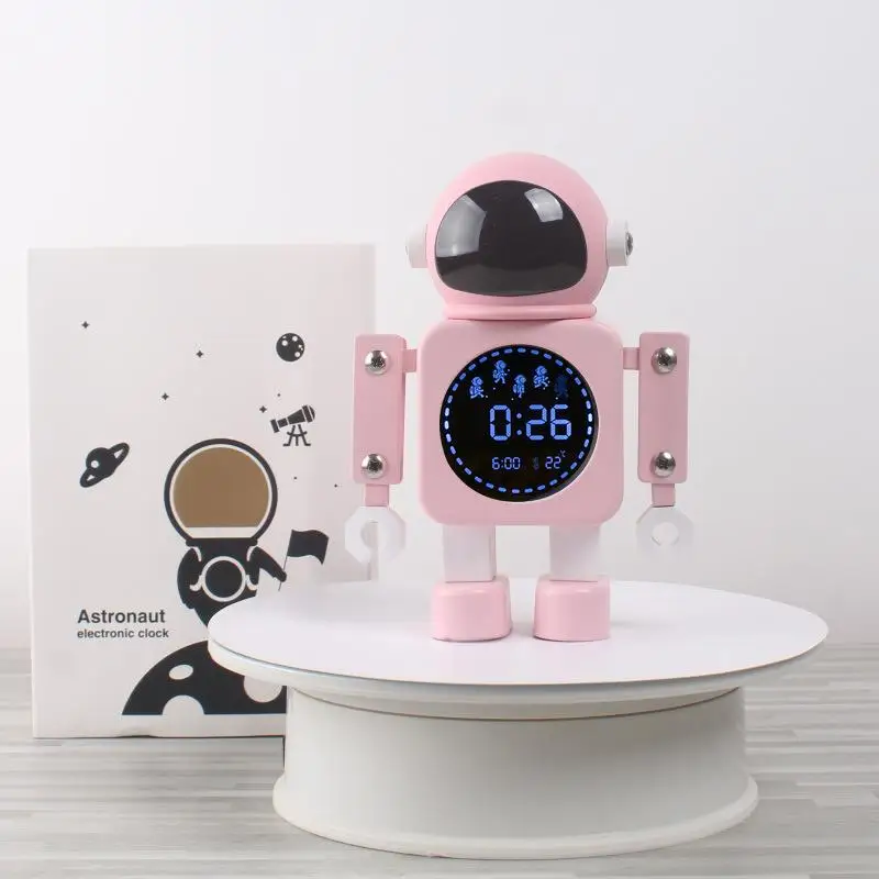 Customized 7 Colors Changing Night Light Children Desk Clock Kids Alarm Clock Small Led Digital Metal alarm Clock
