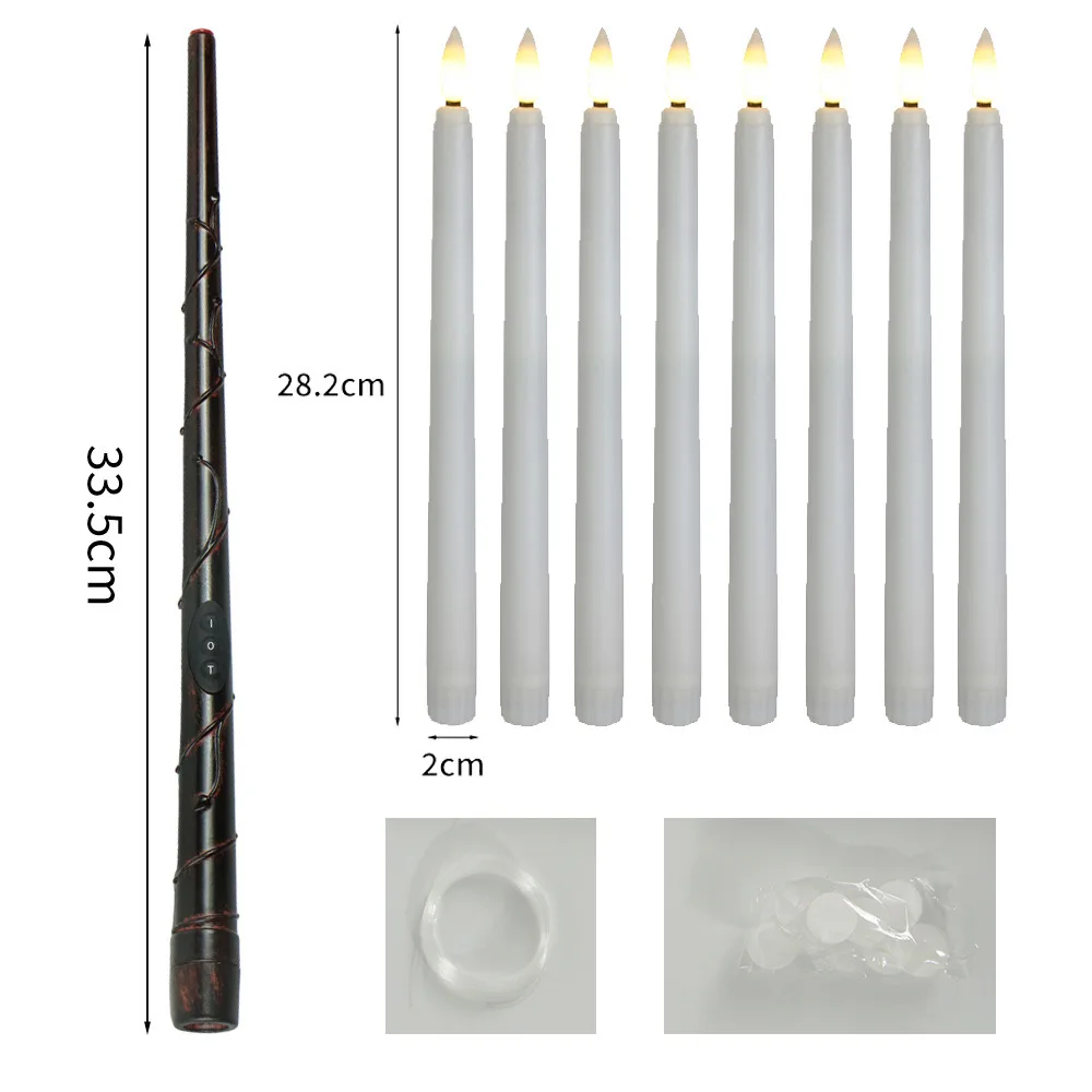 Floating Candles With Magic Wand Flickering Flameless Christmas Led Candle Light