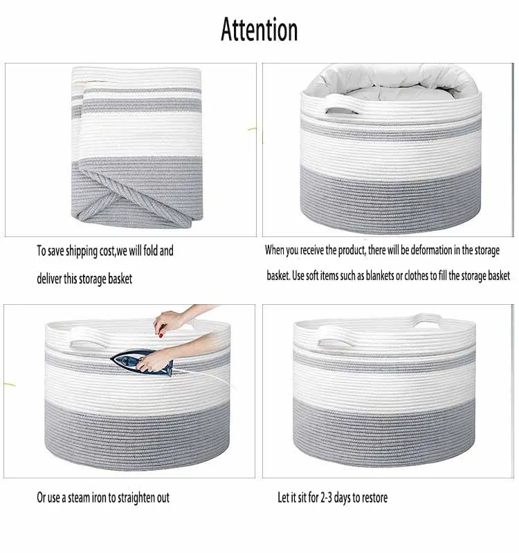 Foldable Moses Custom Baby Toys Storage Basket Cotton Rope Baby Changing Basket Cotton Rope Diaper Changing Basket