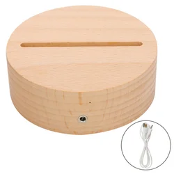 Acrylic Round 3d Led Moon Battery Powered Wooden Night Light Base For Lamp