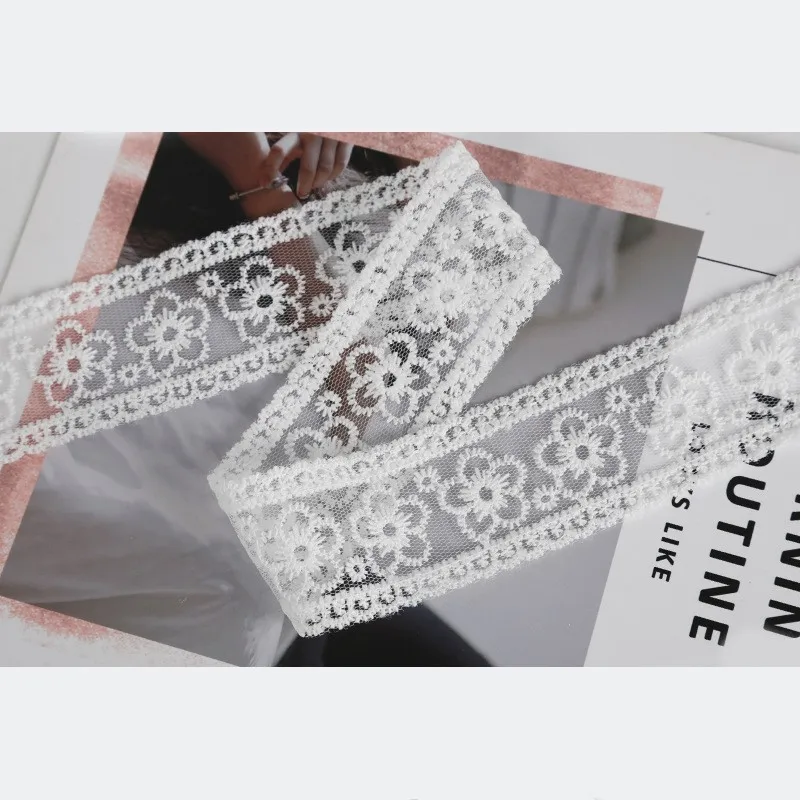 Embroidery White lace Diy Handmade Materials Clothing Headwear Accessories Gift Box Packaging Textile Accessories