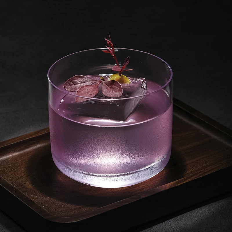 Cocktail glass Creative glass drinking Handle-less cups Thicken the whiskey glass Juice cup