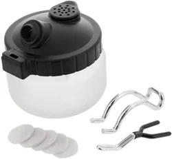 Airbrush 3 in 1 Cleaning Pot with Holder; Cleans Airbrush, Holds Airbrush, Color Palette Lid, Filters