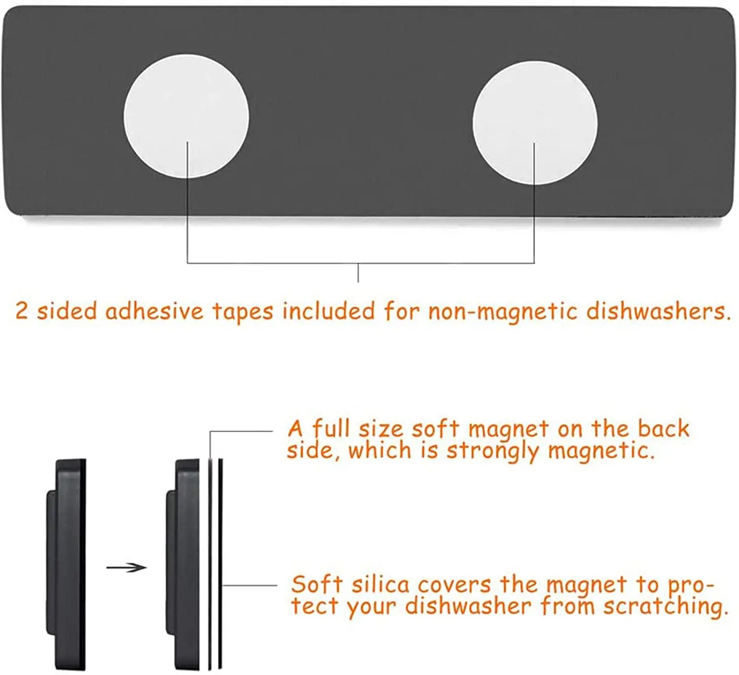Non-Scratching Strong Magnet Dishwasher Magnet Clean Dirty Slider with Self-Adhesive Options