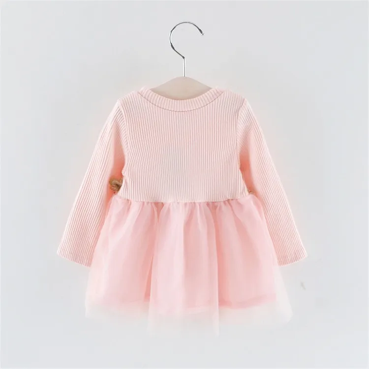 
Bulk Buy Wholesale Infant Little Girl Long Sleeve Ribbed Knitted Top Tutu Skirt Flower Pink Party baby girl tulle dress 