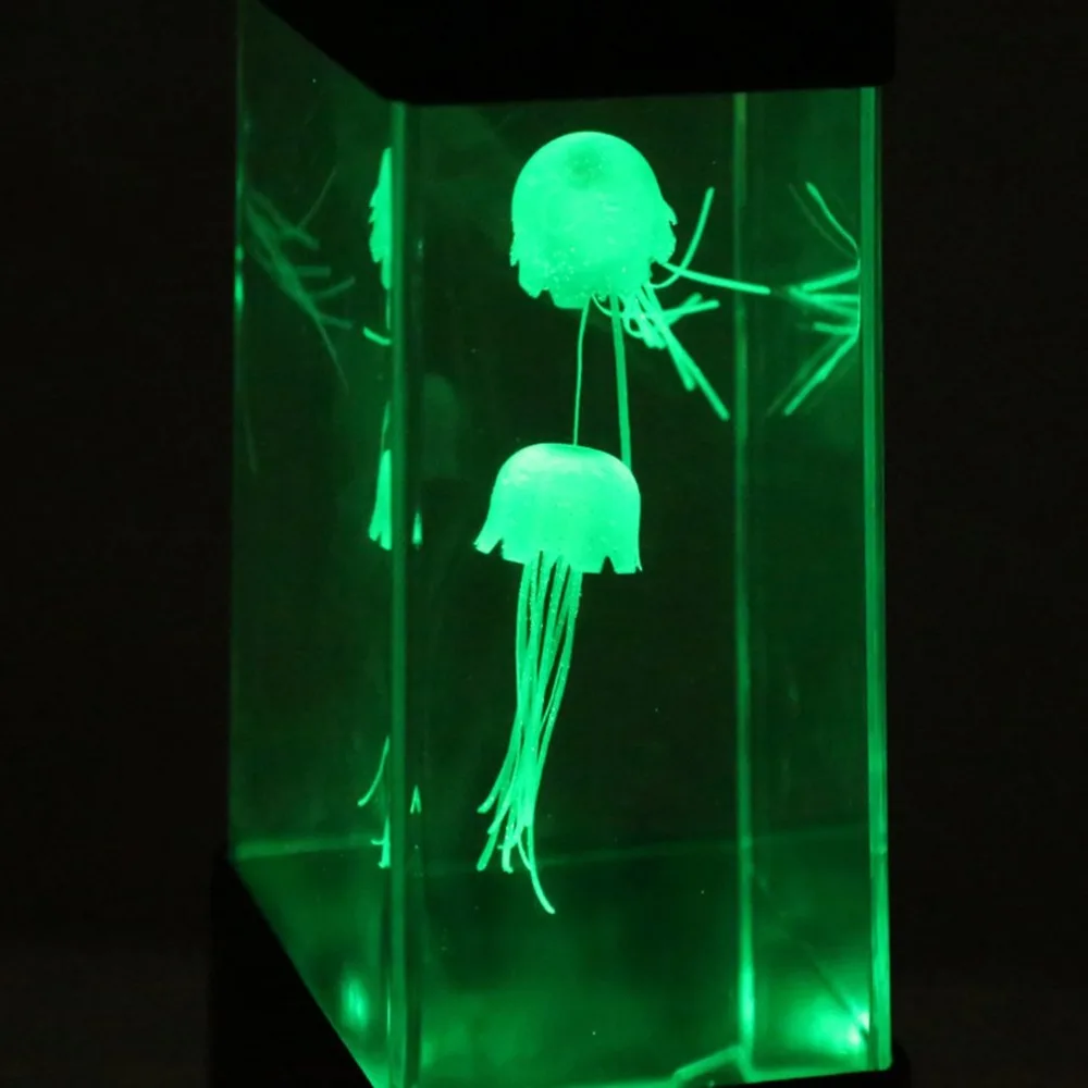 Mini Aquarium Night Lights Swim Free Jelly Fish Lighting Aquarium Tank Decorative Bedside Motion Jellyfish Lamp