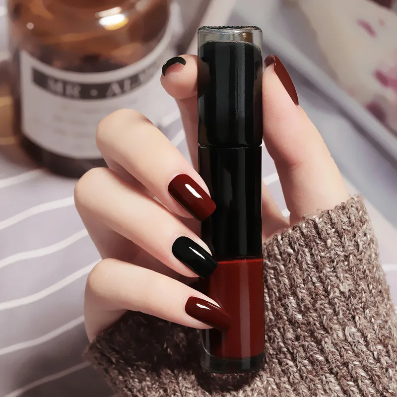 Quick Dry Halal Nail Polish Breathable Twins Shape Two Color Oily Nontoxic Nail Polish Vegan Nail Polish