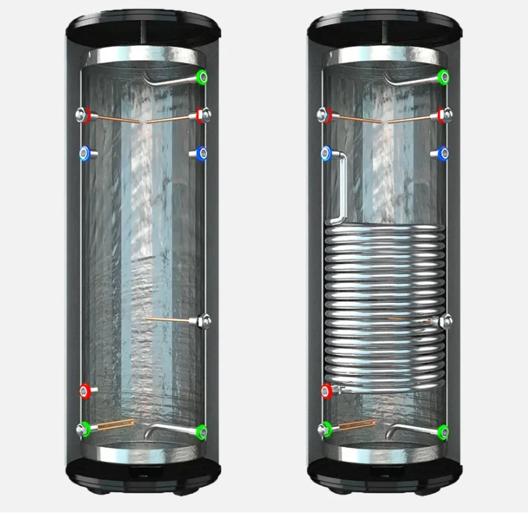 Single Double Coil 50L 100L 200L 250L 300L 400L 500L 600L 800L 1000L Air Source Hot Water Heater Tank Buffer Tank For Heat Pump