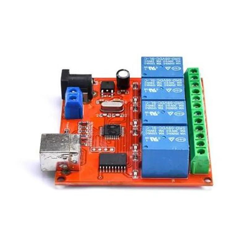 5V 12V 24V Computer USB control switch   PC intelligent controller 4-way no-drive relay module