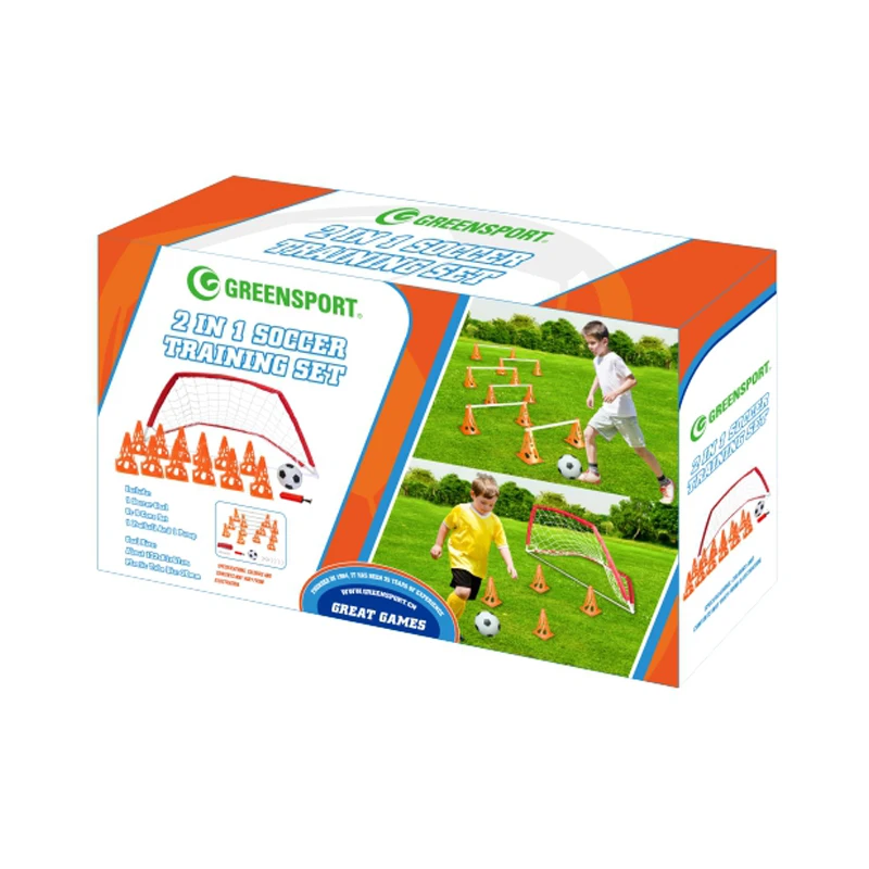 2 in 1 Soccer goal set with agility cone and soccer ball soccer training equipment for kids